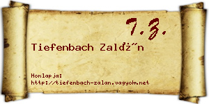 Tiefenbach Zalán névjegykártya